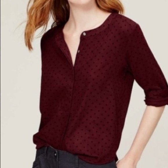 LOFT Tops - NWT Ann Taylor LOFT Polka Dot Softened Shirt